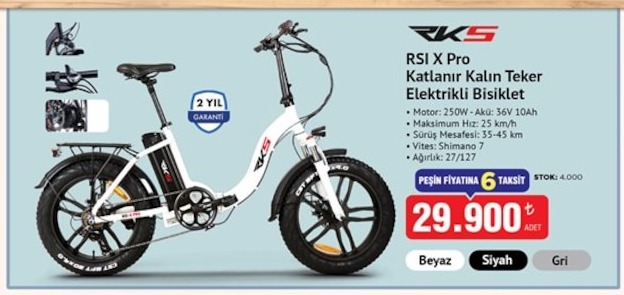 Rks Rsi X Pro Katlanır Kalın Teker Elektrikli Bisiklet