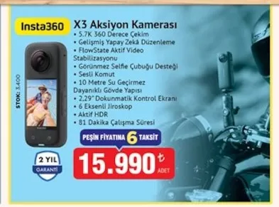 Insta360 X3 Aksiyon Kamerası