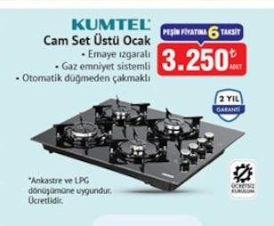 Kumtel Cam Set Üstü Ocak