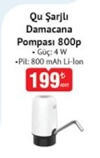 Qu Şarjlı Damacana Pompası 800P