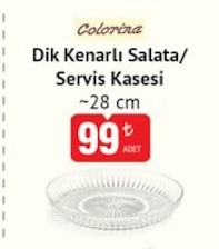 Colorina Dik Kenarlı Salata/Servis Kasesi