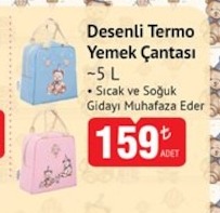 Desenli Termo Yemek Çantası ~5 L