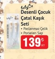 Babyco Desenli Çocuk Çatal Kaşık Seti