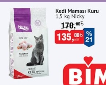 Kedi Maması Kuru 1,5 Kg Nicky