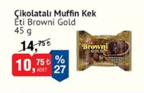 Çikolatalı Muffin Kek Eti Browni Gold 45 G