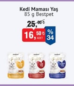 Kedi Maması Yaş 85 G Bestpet