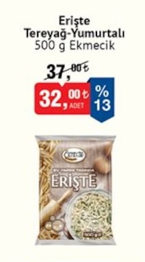 Erişte Tereyağ-Yumurtalı 500 G Ekmecik