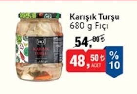 Karışık Turşu 680 G Fıçı