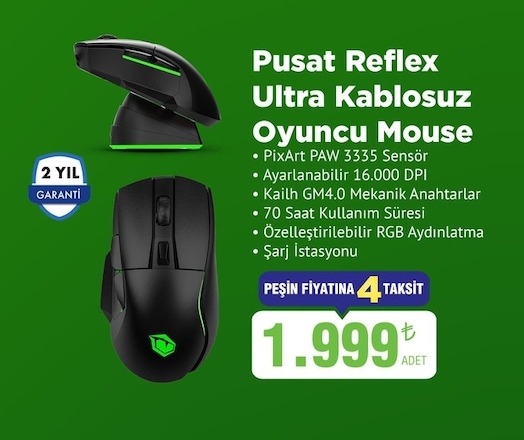 Pusat Reflex Ultra Kablosuz Oyuncu Mouse