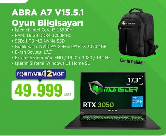 Abra A7 V15.5.1 Oyun Bilgisayarı