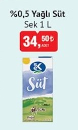 %0,5 Yağlı Süt Sek 1 L