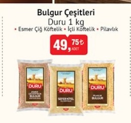 Bulgur Çeşitleri Duru 1 Kg