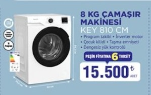 8 Kg Çamaşır Makinesi Key 810 Cm