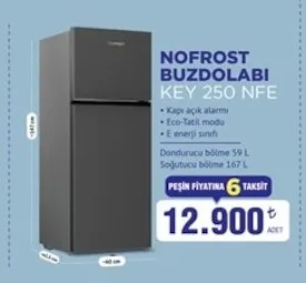 Nofrost Buzdolabı Key 250 Nfe