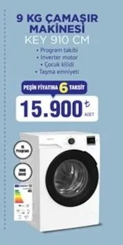 9 Kg Çamaşır Makinesi Key 910 Cm