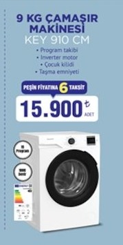 9 Kg Çamaşır Makinesi Key 910 Cm