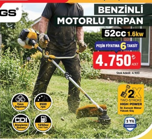 Benzinli Motorlu Tirpan 52Cc 1.6Kw