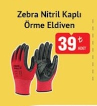 Zebra Nitril Kaplı Örme Eldiven