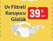 Uv Filtreli Koruyucu Gözlük