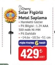 Cherry Solar Figürlü Metal Saplama