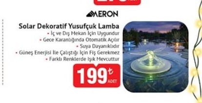 Aeron Solar Dekoratif Yusufçuk Lamba