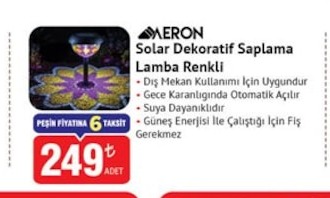 Aeron Solar Dekoratif Saplama Lamba Renkli