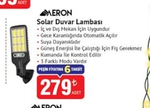 Aeron Solar Duvar Lambası