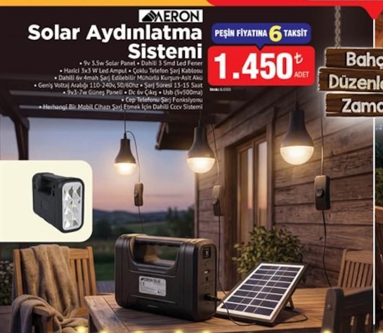 Aeron Solar Aydınlatma Sistemi