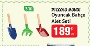 Piccolo Mondi Oyuncak Bahçe Alet Seti 3'Lü