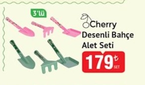 Cherry Desenli Bahçe Alet Seti