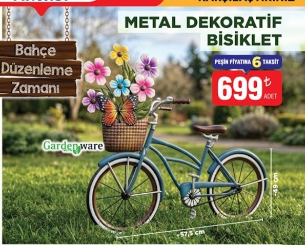 Gardenware Metal Dekoratif Bisiklet