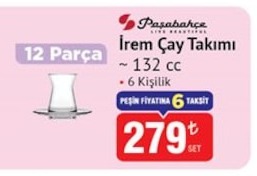 Paşabahçe İrem Çay Takımı ~132 Cc 12 Parça