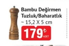 Bambu Değirmen Tuzluk/Baharatlık