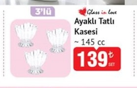 Glass In Love Ayaklı Tatlı Kasesi