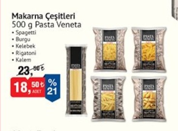 Makarna Çeşitleri 500 G Pasta Veneta