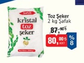 Toz Şeker 2 Kg Şafak