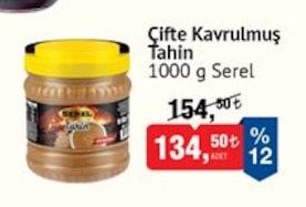Çifte Kavrulmuş Tahin 1000 G Serel