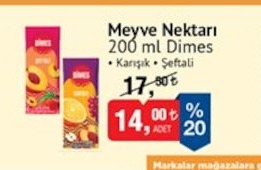 Meyve Nektarı 200 Ml Dimes