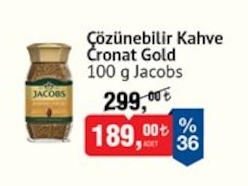 Çözünebilir Kahve Cronat Gold 100 G Jacobs
