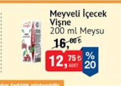 Meyveli İçecek Vişne 200 Ml Meysu