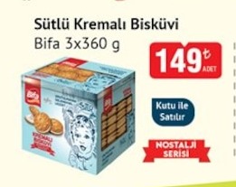 Sütlü Kremalı Bisküvi Bifa 3X360 G