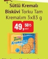Sütlü Kremalı Bisküvi Torku Tam Kremalım 3X83 G