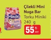 Çilekli Mini Nuga Bar Torku Miniki 240 G