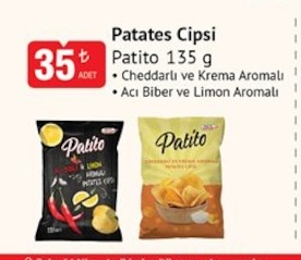 Patates Cipsi Patito 135 G