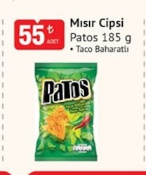 Patos Mısır Cipsi Taco Baharatlı 185 G