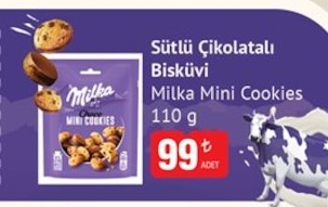 Sütlü Çikolatalı Bisküvi Milka Mini Cookies 110 G