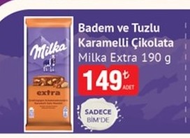 Milka Extra Badem Ve Tuzlu Karamelli Çikolata 190 G