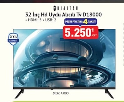 Dijitsu 32 Inç Hd Uydu Alıcılı Tv D18000