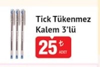 Tick Tükenmez Kalem 3'Lü