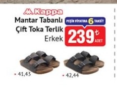 Kappa Mantar Tabanlı Çift Toka Terlik Erkek